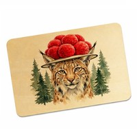 Luchs Mit Bollenhut Postkarte Aus Holz Schwarzwald Motiv