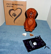 DOG PET RESIN DOG SHAPED URN CREMATION PERSONALIZE MEMORIAL 8" NEW IN BOX