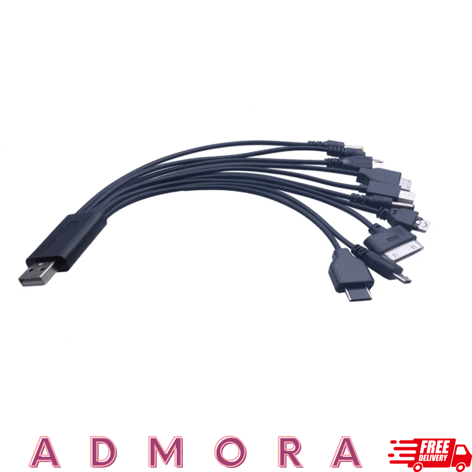 10 in 1 USB Universal Multi Phone Charger Cable for iPhone Android ...