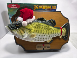Poisson Chantant Big Mouth Billy Bass édition Noël - état Fonctionnel Pour Collector