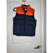 GAP KIDS NWT Blue Orange Puffer Vest Zipper Close Size L 10 