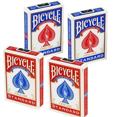 4 Decks Bicycle Blank Back Standard Face Magic Tricks Cards Red & Blue Mix New