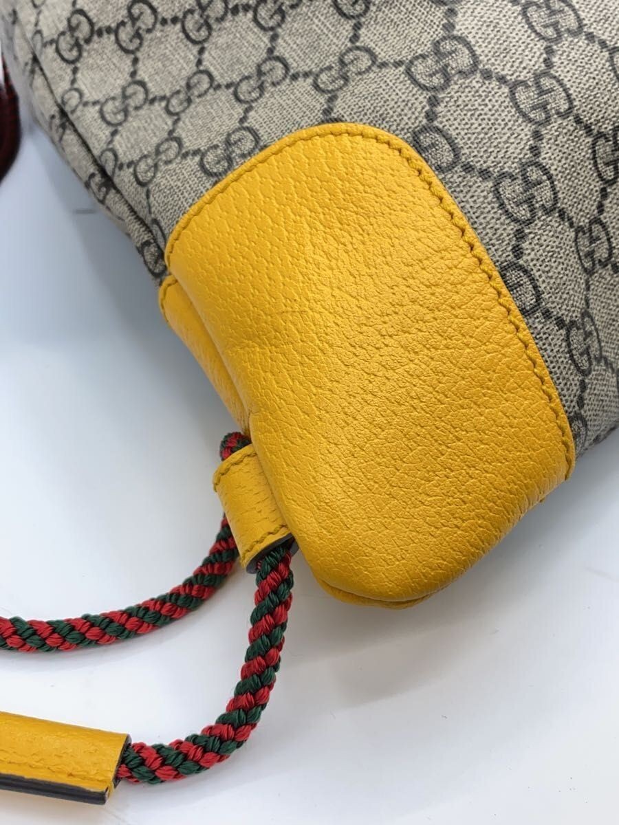 GUCCI Backpack Drawstring GG Supreme PVC BEG Used - image 8