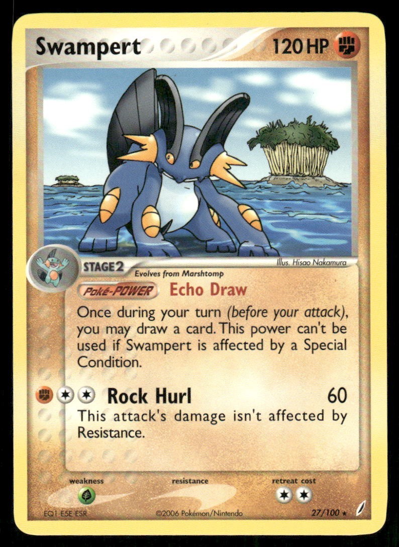 Pokemon Tcg Swampert #27 Pokemon Crystal Guardians NM