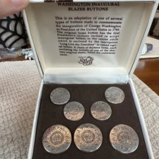 Stieff Smithsonian Series Washington Inaugural Pewter Blazer Buttons Collection