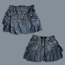 Utilikilts Workman Utility Kilt Sz 38 Blue Jean Tactical Cargo Pockets Heavy EUC