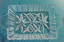 Glasschale, 14x10 cm, mit zwei Griffen aus Glas, VINTAGE
