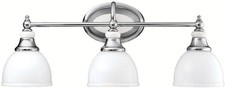 Kichler 5369CH with White Pocelona 24" Bath 3 Light Chrome Vanity