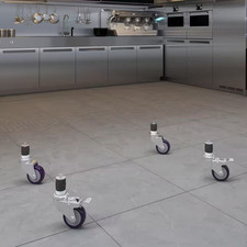 3 In. Expanding Stem Caster Wheels for Kitchen Utility Table, Swivel Durable Whe