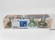 4pk Glass Taper Candle Holder Green - Room Essentials, NEW