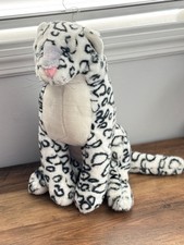 VINTAGE Fable Toy Corp 1996 Large 16” SNOW LEOPARD Sitting Cat Plush Animal Toy