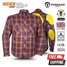 Men’s Motorcycle Shirt Jacket Kevlar Lined CE Armoured Biker Motorbike Wear UK