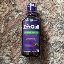 Vicks ZzzQuil Nighttime Sleep Aid Liquid Warming Berry 12 fl oz Exp 03/2027