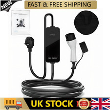 13A EV Charging Cable Electric Vehicle Car Charger Type 2 UK Plug 3 Pin Portable