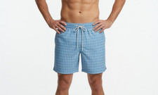 Bonobos 7"Lined Swim Trunks Light Blue Diamond Size S Bathing Suit UPF 50 