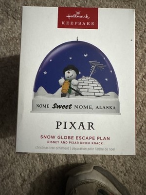 2025 Hallmark Pixar Knick Knack Snow Globe Escape Plan Snowman Alaska Ornament