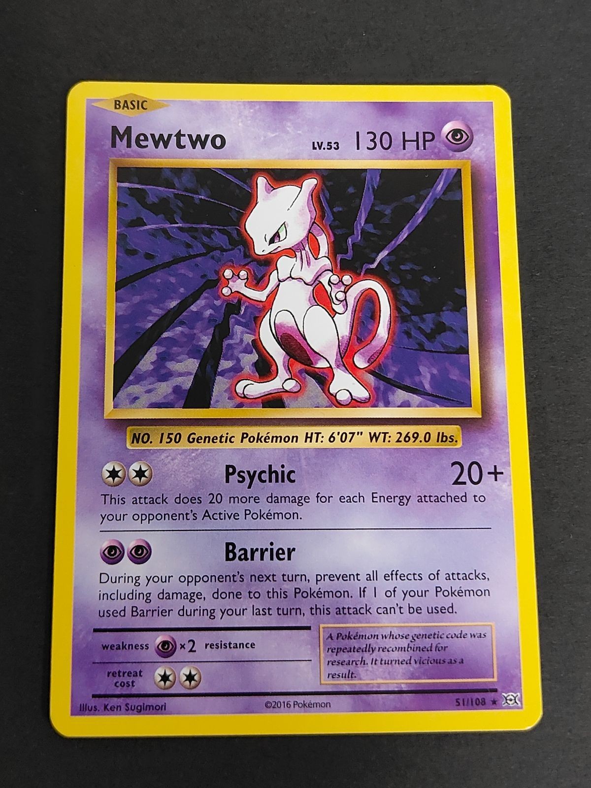 Pokemon Card Mewtwo 51/108 English Version Anime TCG Rare