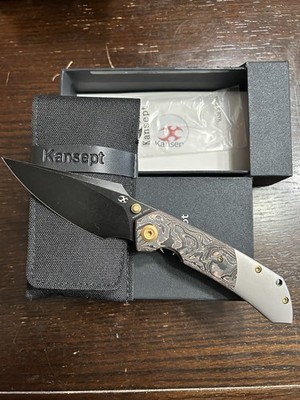 Kansept Fenrir K1034A9 Black Stonewashed CPM-S35VN, Titanium Copper Carbon Fiber