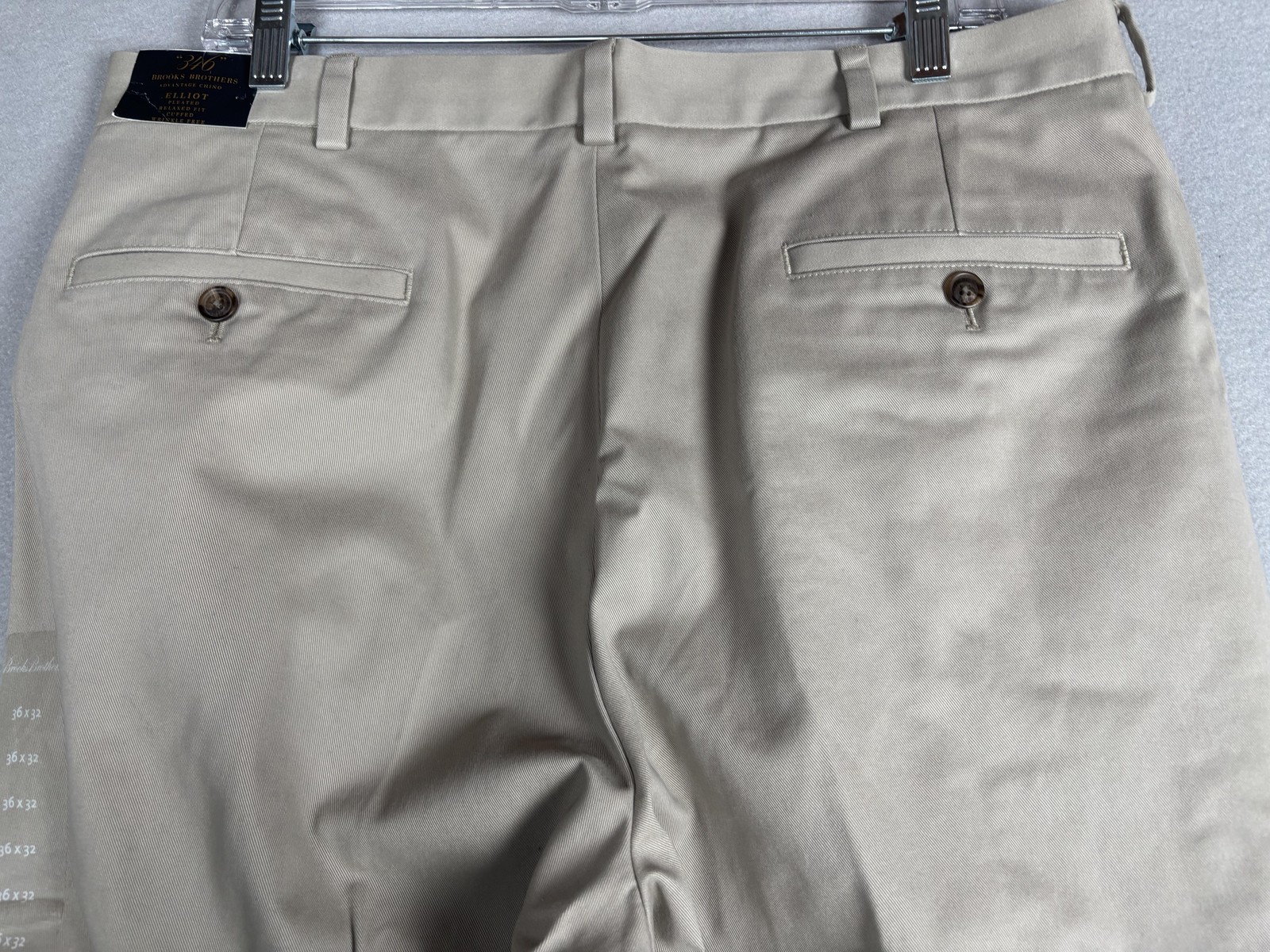 Brooks Brothers Pants Mens 36x32 Beige Advantage Chino Elliot Pleated Cuffed thumbnail 15