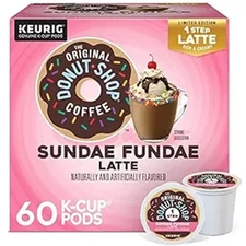 Donut Shop 1 Step Sundae Fundae Latte K Cups 60 Pods - Best By May 2O25