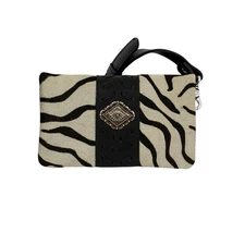 American West Womens Grab and Go Zebra Hair-On Leather Clutch Bag OS