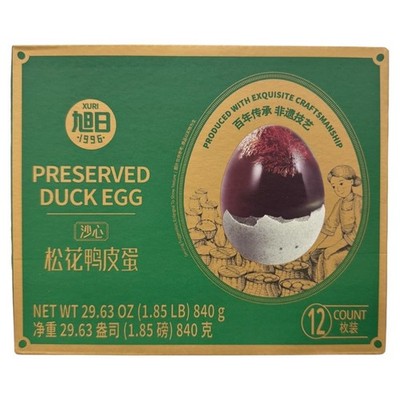 Xuri Preserved Duck Egg 840g/(12count) 旭日沙心鬆花鴨皮蛋 Exp 04/2027