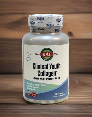 Kal 600 Mg Clinical Youth Collagen Type I & Iii, 60 Count. Expires 05/2028.