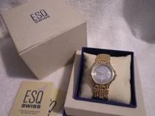 Men's  ESQ Esquire Swiss Made Watch Gold tone Date Calendar