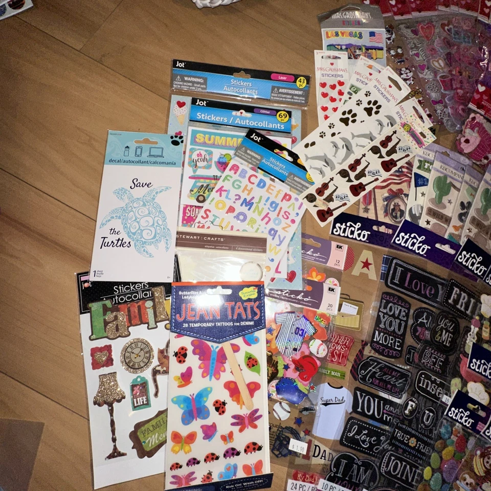 Huge Lot Scrapbooking Stickers Crafts 70 Packs New Sticko K&co Jot Park Lane - Image 2 of 4