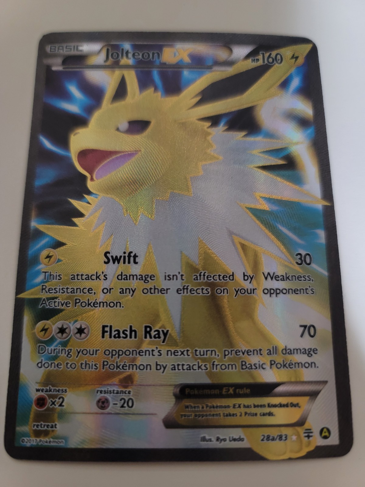 Jolteon EX Full ART 28a/83 Pokemom Generations LP to NM