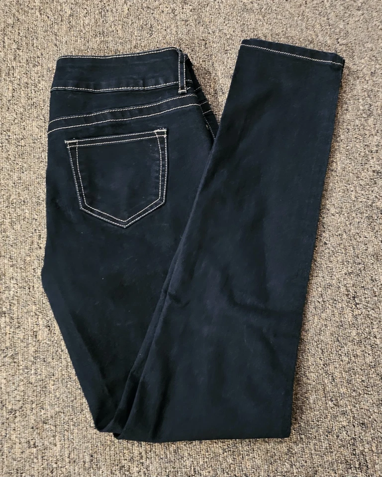 MAURICES Womens Small Short Jeans Dark Wash 5 Pocket Wide Waistband Stretch MW - Image 2 of 4