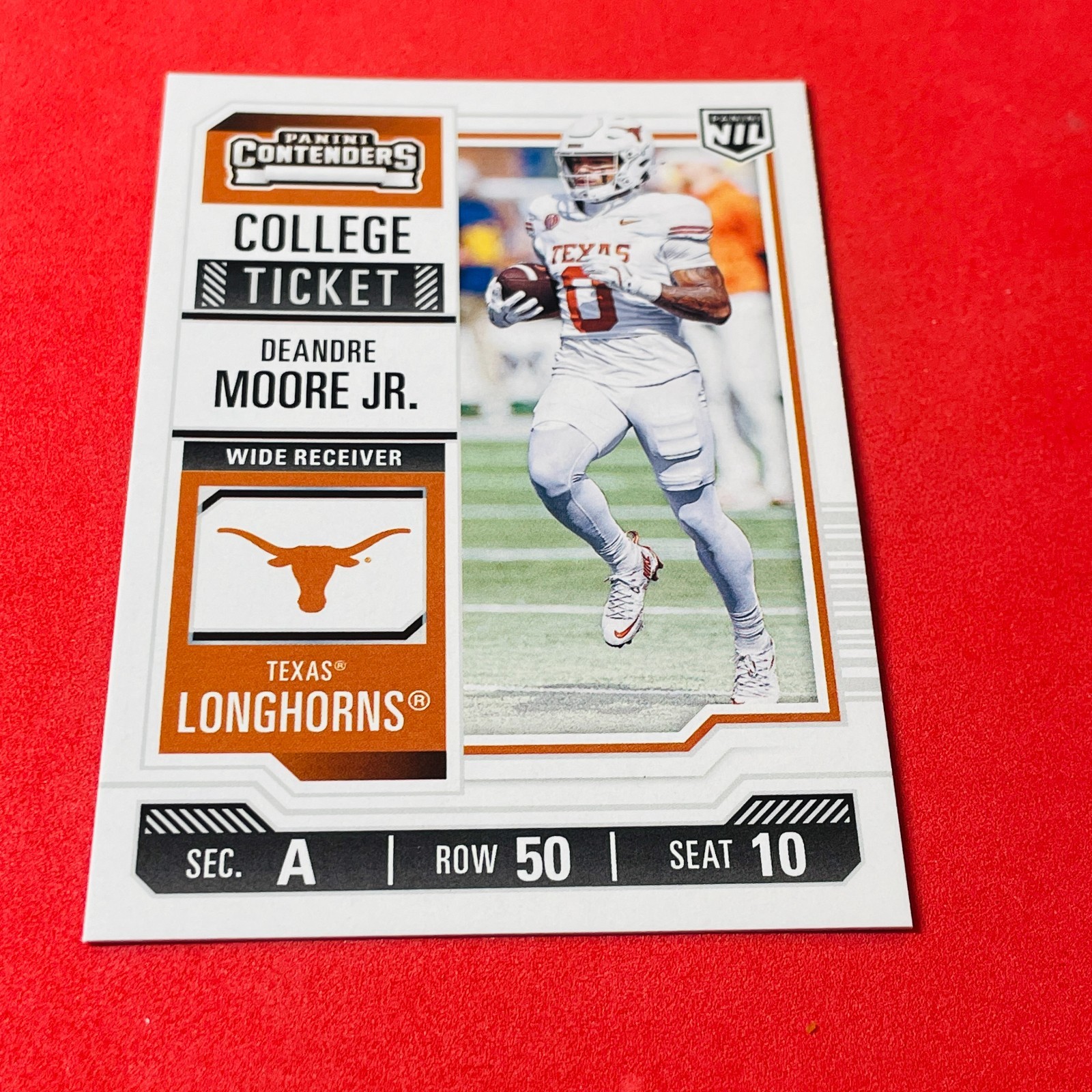 DeAndre Moore Jr .. Texas Longhorns .. 2025 Panini NIL Football Card 6