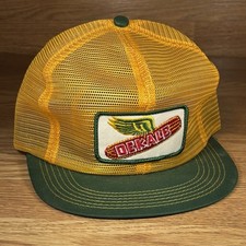Vintage Dekalb Seeds Yellow Mens Snapback 80s Full Mesh Trucker Farm Workwear