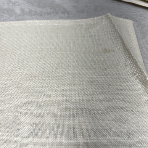 Vintage Stamped Linen Embroidery Pattern Set of 8 Napkins Floral Leaves Ivory - Picture 10 of 14