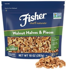 Free Duty Tax Fisher Chef's Naturals Walnut Halves  Pieces 10 oz, 100 Ca