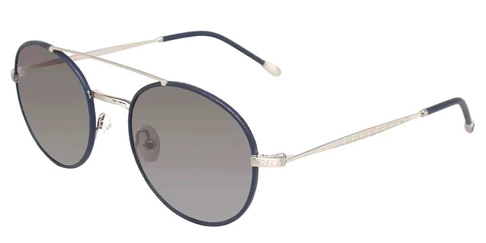 GAFAS DE SOL JOHN VARVATOS ARTESANALES V799 REDONDAS AZUL MARINO PLATEADAS/GRISES 52-21 JAPÓN Foto 4 de 4