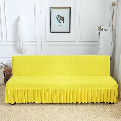 Stretch Armlos Schlafsofa Bezug Futon Schonbezug Rock Voll Faltbar Elastisch 8 Farben - Bild 15 von 35