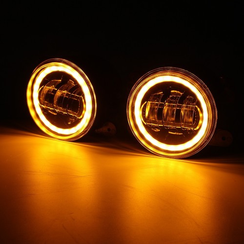Pair 4 inch Round LED Fog Lights Bumper Driving Lamp For Dodge Journey 2009-2018 - Picture 9 of 12