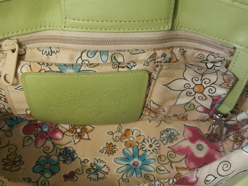 BRIGHTON WOVEN STRAW BASKET CROSSBODY Green LEATHER TRIM & BOW - Picture 10 of 12