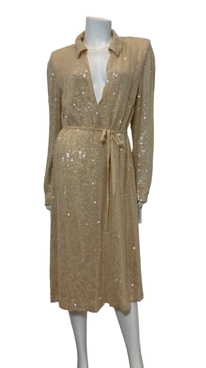 NWT Dries Van Noten Sequin-Embellished Dress in Blush Size NWT Dries Van Noten Sequin-Embellished Dress in Blush Size
