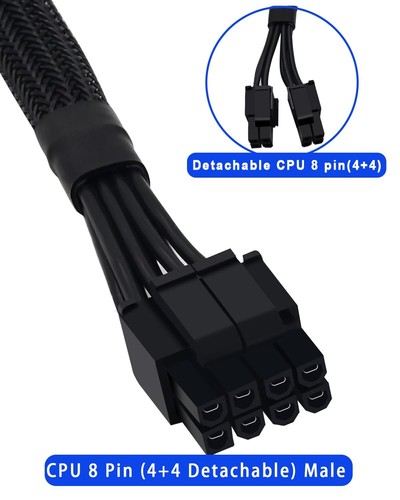 Comeap 8 Pin to 4 Pin CPU Power Adapter, Pcie 8 Pin Female to CPU 8 Pin - Picture 3 of 11