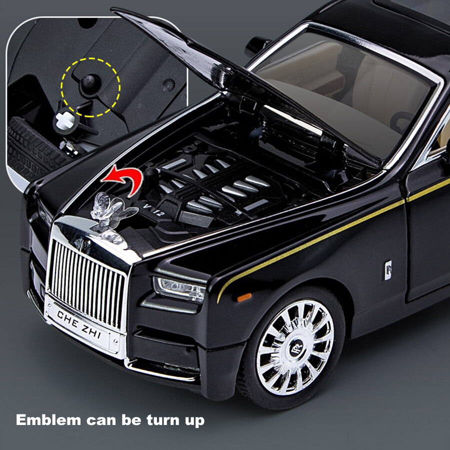 1:24 Rolls-Royce Phantom Alloy Die-cast Model Car Toy Sound&Light