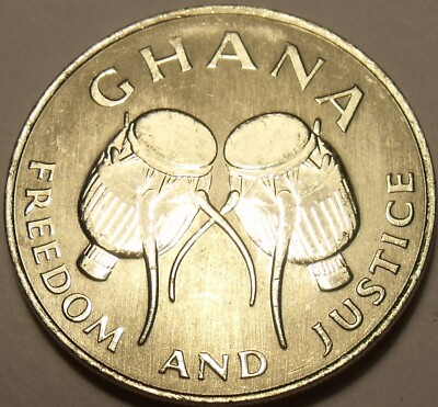 Ghana 50 Cedis, 1999 Gem Unc~Bush Drums~Excellent~Free Shipping