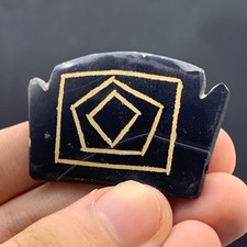 Ancient Roman Black Agate With Patterns Rare Artifact