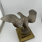 Antique metal civil war era eagle flag monument topper