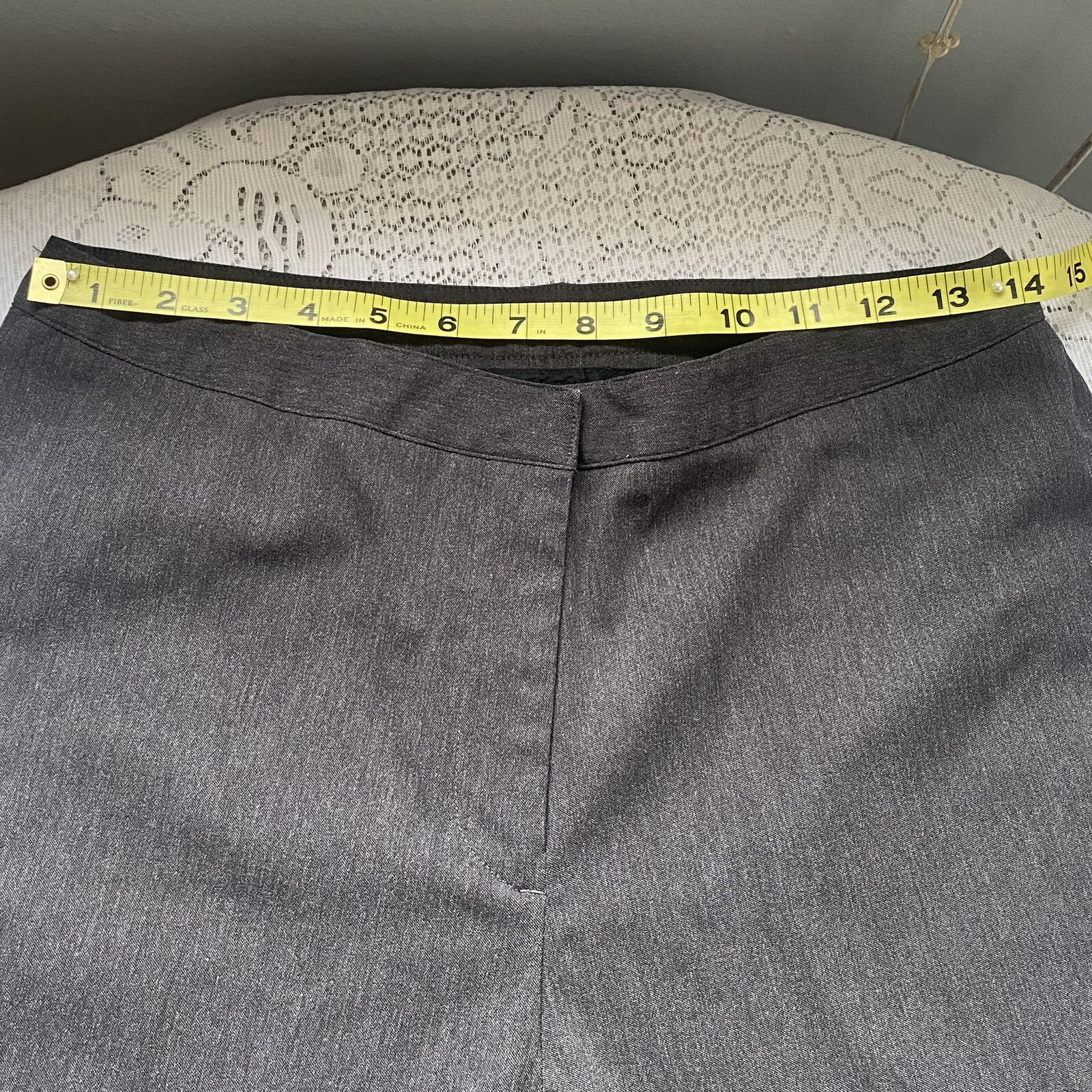 Express Women's Stretch Gray Flared Split Hem Pan… - image 7