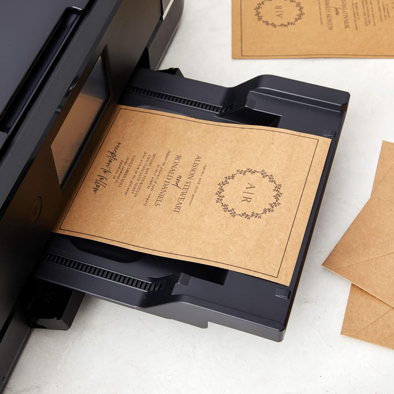 Best Paper Greetings 50 Pack Blank 5X7 Note Cards and Envelopes Set, Brown A7 No