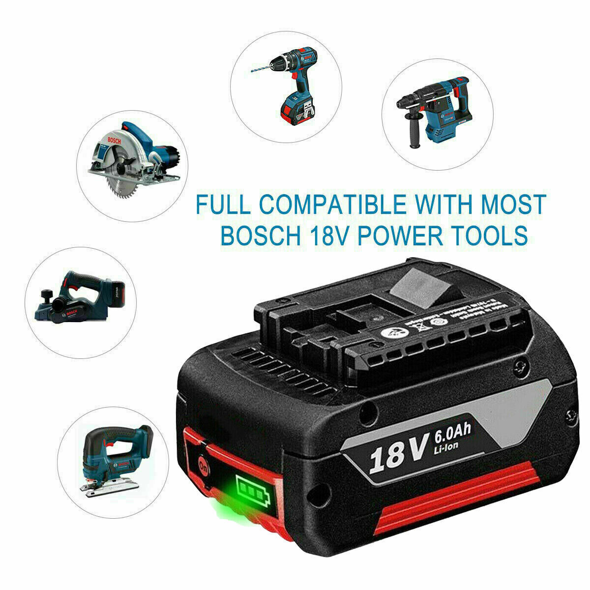 For Bosch 18V 5Ah/8Ah Lithium-Ion Battery Professional GBA BAT609 BAT620  BAT610