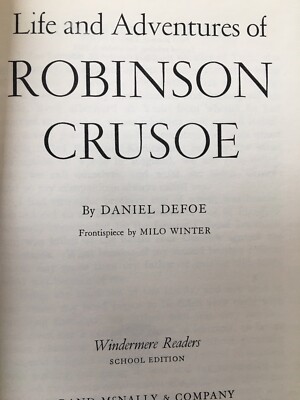VINTAGE 1956 ROBINSON CRUSOE WINDERMERE READERS HARDCOVER BOOK