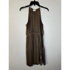 Maggy London Dress Halter Cocktail Evening Size 8 Bronze Gold